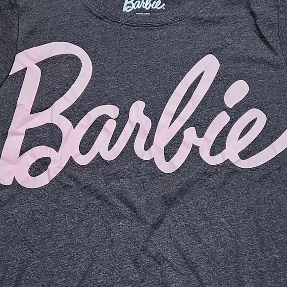 BARBIE Women's Gray Pink Short Sleeve T-Shirt - Plus 2 - NEW NWOT - Picture 3 of 4